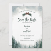 Pine Tree Rustic Wedding speichern Sie das Datum m Save The Date (Rückseite)