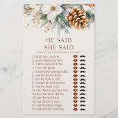 Pine Tree sagte, sie sagte Brautparty Game Briefpapier (Vorderseite)