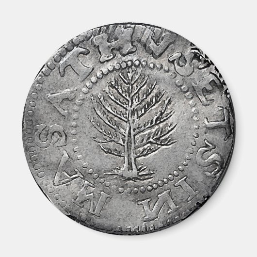 Pine Tree Shilling Münze Magnet (Vorne)