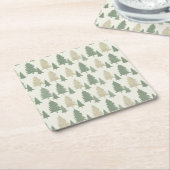 Pine Tree Silhouette Christmas Pattern Rechteckiger Pappuntersetzer (angewinkelt)