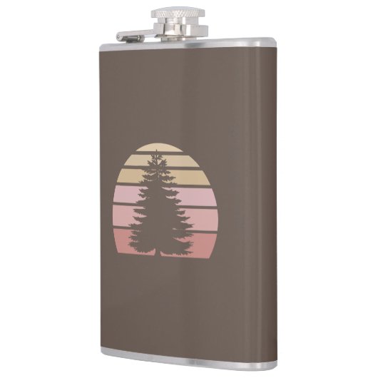 Pine Tree Silhouette Flachmann (Links)