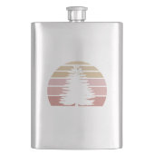 Pine Tree Silhouette Flachmann (Vorderseite)