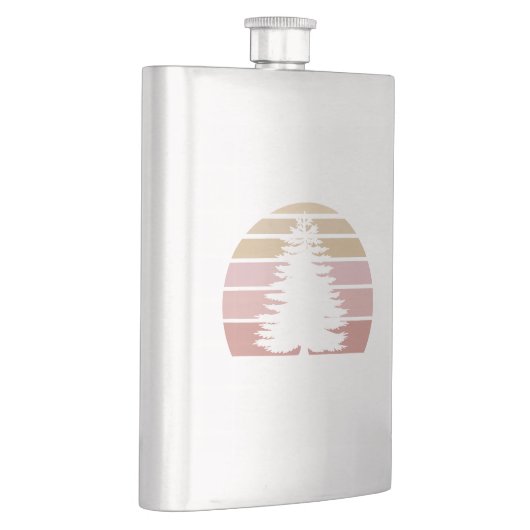 Pine Tree Silhouette Flachmann (Rechts)