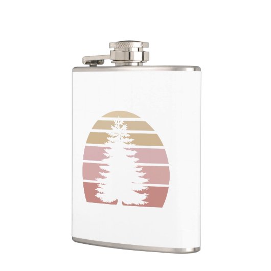 Pine Tree Silhouette Flachmann (Links)