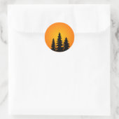 Pine Tree Silhouette Runder Aufkleber (Tasche)