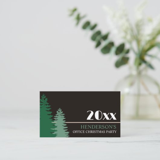 Pine Tree Silhouetten, Party Ticket Begleitkarte (Stehend Vorderseite)