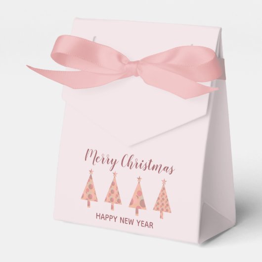 Pine Tree Simple Modern Girly Pink Frohe Weihnacht Geschenkschachtel (Vorderseite)