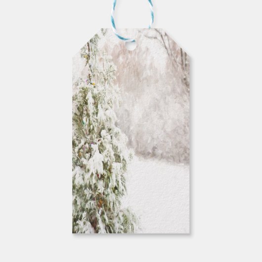 Pine Tree Snow Holiday Geschenkanhänger (Rückseite)