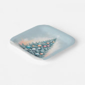 Pine Tree Snowflakes | Blauer Orangenkorallendekor Pappteller (Gewinkelt)