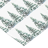 Pine tree Snowy Szene Winter Weihnachten Elegant Kurzer Tischläufer (Ecke)