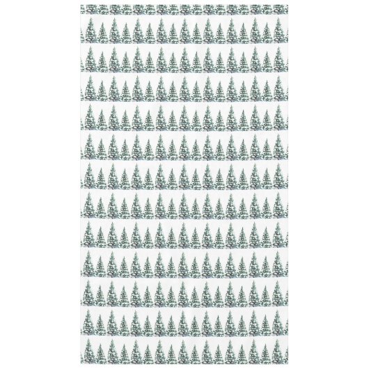 Pine tree Snowy Szene Winter Weihnachten Elegant Tischdecke (Vorderseite)