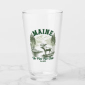 Pine Tree State Moose and River Artwork Glas (Vorderseite)