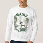 Pine Tree State Moose and River Artwork Sweatshirt (Vorderseite)