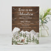 Pine Tree The Adventure fängt Brautparty an Einladung (Stehend Vorderseite)