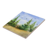 Pine Tree Tile Landschaft, Pinien, Hügel, Krähen s Fliese (Seite)