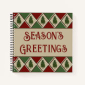 Pine Tree und Harlequin Notebook Journal Notizblock (Vorderseite)
