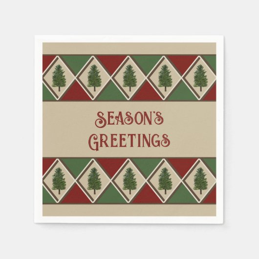 Pine Tree und Harlequin Paper Napkin Serviette (Vorderseite)
