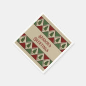 Pine Tree und Harlequin Paper Napkin Serviette (Ecke)