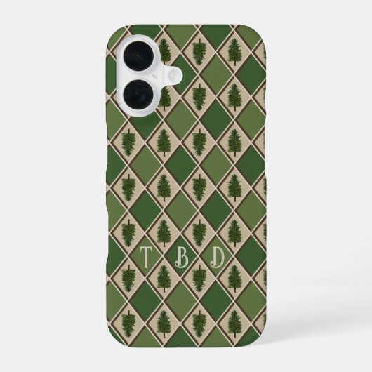 Pine Tree und Harlequin Phone Case iPhone 16 Hülle (Rückseite)