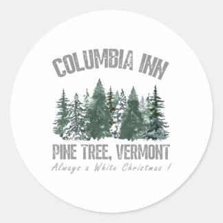 Pine Tree Vermont Immer ein weißer Weihnachtsbaum  Runder Aufkleber