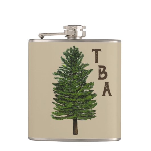Pine Tree Vinyl Wrapped Flask Flachmann (Vorderseite)