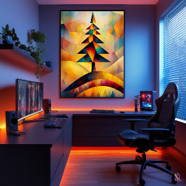 Pine Tree - von Klee Minimalistischer Kubist Poster