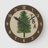 Pine Tree Wall Clock Runde Wanduhr (Vorderseite)
