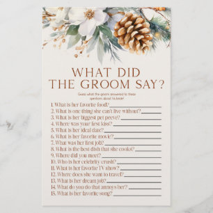 Pine Tree Was der Groom sagt Brautparty Game Briefpapier