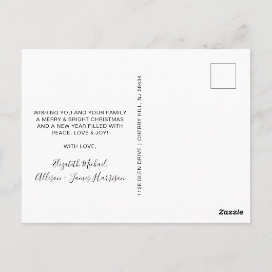 Pine Tree Wasserfarben Weihnachten Postkarte (Rückseite)