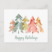 Pine Tree Wasserfarben Weihnachten Postkarte (Vorderseite)
