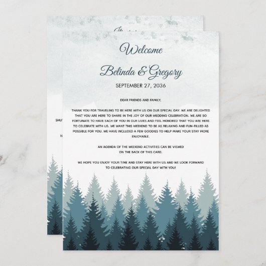 Pine Tree Watercolor Forest Programm (Vorne/Hinten)