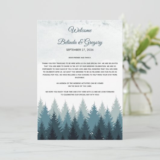 Pine Tree Watercolor Forest Programm (Stehend Vorderseite)