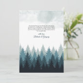 Pine Tree Watercolor Forest Rustikale Hochzeit Dankeskarte (Stehend Vorderseite)