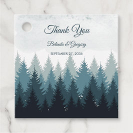 Pine Tree Watercolor Forest Rustikale Hochzeit Geschenkanhänger