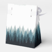 Pine Tree Watercolor Forest Rustikale Hochzeit Geschenkschachtel (Rückseite)