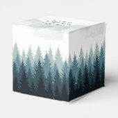 Pine Tree Watercolor Forest Rustikale Hochzeit Geschenkschachtel (Rückseite)