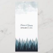 Pine Tree Watercolor Forest Rustikale Hochzeit Menükarte (Rückseite)