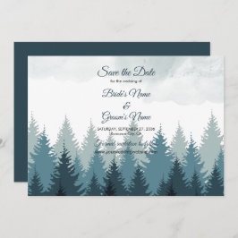 Pine Tree Watercolor Forest Rustikale Hochzeit Save The Date