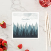 Pine Tree Watercolor Forest Rustikale Hochzeit Serviette (Beispiel)
