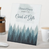 Pine Tree Watercolor Forest Wedding Cards & Gifts Sockelschild (In Situ)