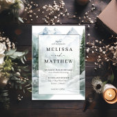 Pine Tree Watercolor Forest Wedding Einladung