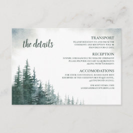 Pine Tree Wedding Detail Card Info Umschließung Begleitkarte