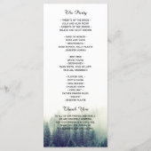 Pine Tree Wedding Program | Thema Naturwald Programm (Rückseite)
