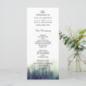 Pine Tree Wedding Program | Thema Naturwald Programm (Stehend Vorderseite)