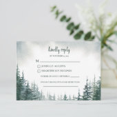 Pine Tree Wedding RSVP Antwortkarte (Stehend Vorderseite)