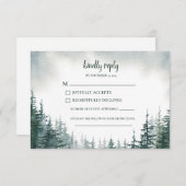 Pine Tree Wedding RSVP Antwortkarte (Vorne/Hinten)