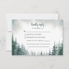 Pine Tree Wedding RSVP Antwortkarte
