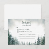 Pine Tree Wedding RSVP Antwortkarte Karte (Vorne/Hinten)