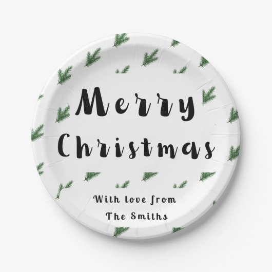 Pine tree Weihnachts-Papiertafel Pappteller (Vorderseite)