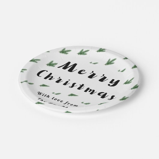 Pine tree Weihnachts-Papiertafel Pappteller (Schrägansicht)